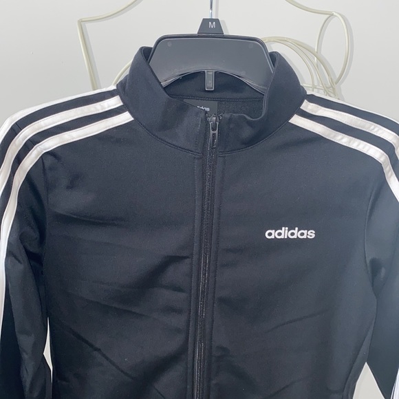 Women’s ADIDAS Black Striped Zip-Up Jacket - Picture 2 of 9